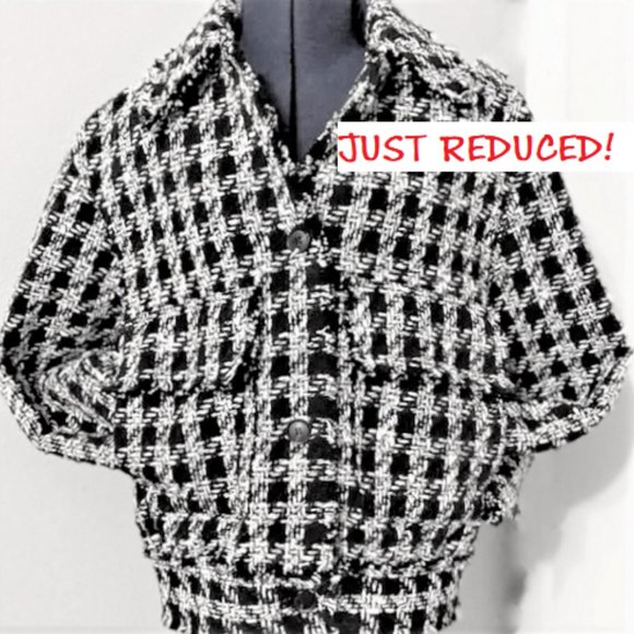 H&M Jackets & Blazers - NWT - H&M Houndstooth Tweed Jacket Size Large